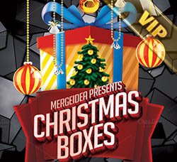 圣诞节海报：Christmas Boxes Party Flyer